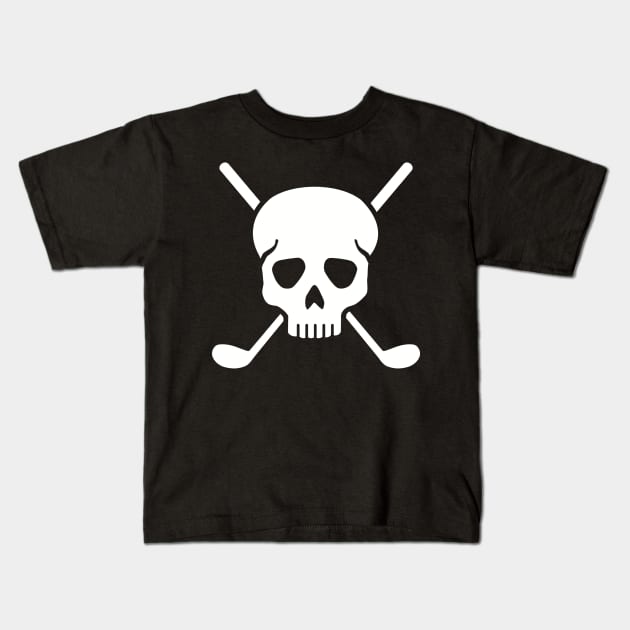 Golf skull Kids T-Shirt by Designzz